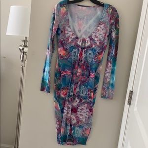 Multi color long sleeve dress